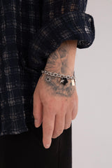 ユニークペンダントウィズボールドチェーンブレスレット/[Unisex] Unique pendant with bold chain bracelet