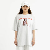 K プリントショースリーブTシャツ / K PRINTING SHORT-SLEEVED T-WHITE MELANGE