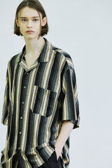 アイロ グランジ ストライプ ジャージ シャツ / airo grunge stripe jersey shirt brown
