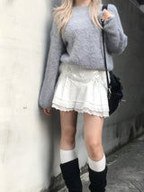 レースフリルコルセットリボンミニスカート