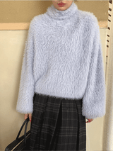 コンクアンゴラタートルネックニット