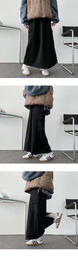 Neeson Back Slit Cargo Long Skirt