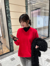 Bright V neck knit