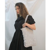 Wave smocking bag Ⅱ (light gray) (6657236762742)