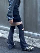 カラーマッチングスリットレッグウォーマー / color matching slit leg warmer