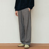 チェッカーボードバンディングパンツ / CHECKERBOARD BANDING PANTS_BROWN GREY