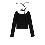 Square Ribbon Long Sleeve [BLACK] (6618529300598)