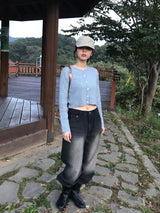 Plant wide denim pants 