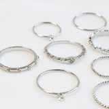 ミニハートレイヤードリングセット / Mini Heart Layered Ring 10 Set (2 color)