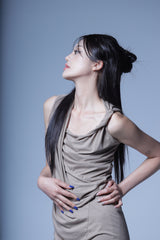 04.DRAPE DRESS TOP MOCHA