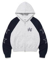 W RAGLAN BLOCK ZIP UP HOODIE LIGHT GREY(CV2ESFM480A)