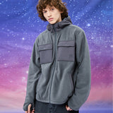 フリースフードウィンドブレーカージャケット / Fleece hood windbreaker jacket