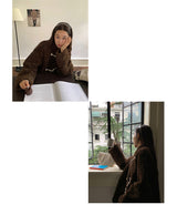 Ankara tteokbokki fleece coat