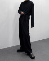 FLベルトサイドバンディングワイドスラックス/FL Belted Side Banding Wide Slacks (4 colors)