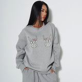 HAND SIGN SWEAT SHIRT GRAY (6614595731574)