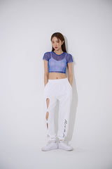 4ラインメッシュクロップトップ/TOP(9360) 4 Line Mesh Crop Tee