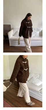 Ankara tteokbokki fleece coat