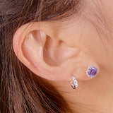 ワンキュービックイヤリング / Violet One Cubic Earring (rosegold)