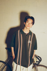 ストライプサマーニットポロ / Stripe summer knit polo I Younger Song x mahagrid