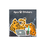 LAZY & LOOK TIGER 4PCS STICKERS (6538526294134)