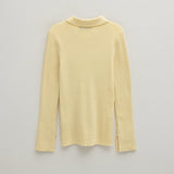 (CD-2103)COLLAR RIBBED SLIM KNIT CARDIGAN