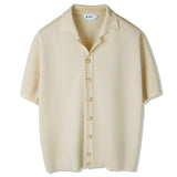 BUTTON UP HALF SLEEVE PIQUE CARDIGAN CREAM (6566843646070)