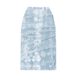 TIE-DYE DRAPING LONG SKIRT (White)
