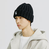 YPペイズリーパッチニットビーニー / YP PAISLEY PATCH KNIT BEANIE DEEP BLACK