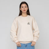 [UNISEX] Flower board embroidery smile sweatshirt