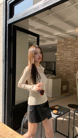 High-end bow knit top
