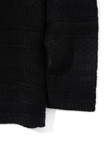 ミックス ジャカード ニット ロングスリーブ / Mix jacquard Knit Longsleeve K10 Matte Black