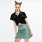 グリッターコーティングスカート / Glitter Coating Skirt [Green]