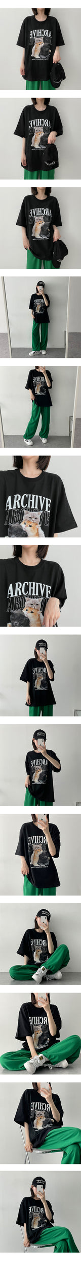イブズキャットショートスリーブTシャツ / Eve's cat short-sleeved T-shirt