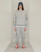 GRANNY SQUARE JOGGER PANTS GRAY MELANGE (6691423617142)