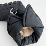 Padded fur belt long-boots (Black)