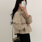 シャツレストランクロップデイリーシャツ / [8color] Shirt Restaurant Crop Daily Shirt