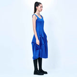 ピンタックジャージードレス/DOZI - Pintuck Jersey Dress _ Blue