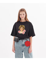 ガールオブエンジェルプリントワイド半袖Tシャツ / girl of angel print wide short sleeve t-shirt (4534299230326)