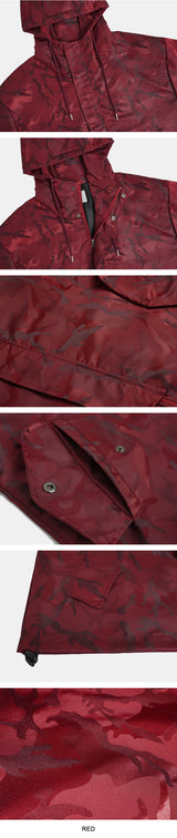 Camouflage Hooded Zip-Up Windbreaker