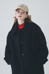ダブルスティッチカラーオーバーコート / Double Stitch Collar OverCoat [Navy]