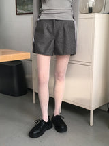 Dini Basic Wool Pintuck Winter Shorts