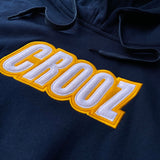 0021 Italics Wool Outline Navy Hoodie (4576662061174)