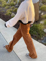 Softly corduroy boot-cut pants