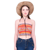 エスニッククロップチューブトップ/Ethnic crop tube top (orange)