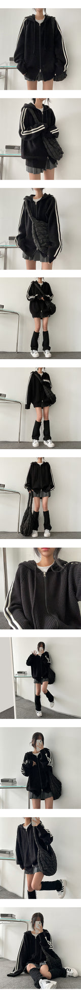 Crew Track Knit Hood Zip-Up