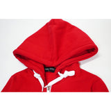 LOGO PATCHED CROP ZIP-UP HOODIE - RED (6674957860982)