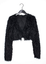 ノーボタンファークロップカーディガン/Nor Button Fur Crop Cardigan (3color)