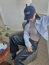 レザーストレートトラウザーズ / leather straight trousers