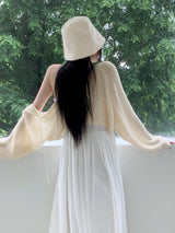 夏 ベーシック ストリング リボン クロップド ボレロ カーディガン/[6 colors] Honey Summer Basic String Ribbon Cropped Bolero Cardigan