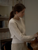 ケーブルラウンドウールニット / Cable round wool knit (6635905187958)